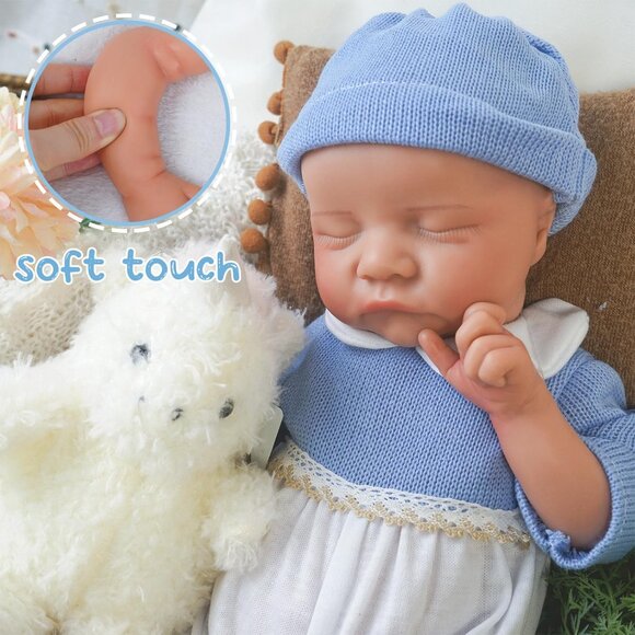 17.32in Full Silicone Not Vinyl Reborn wheaten Baby Girl Doll Lifelike Reborn - Picture 4 of 6